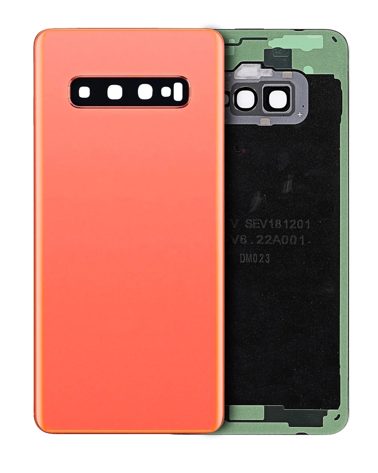Back Cover Glass With Camera Lens For Samsung Galaxy S10 (No Logo) (Aftermarket Plus) (Flamingo Pink) - Image 3