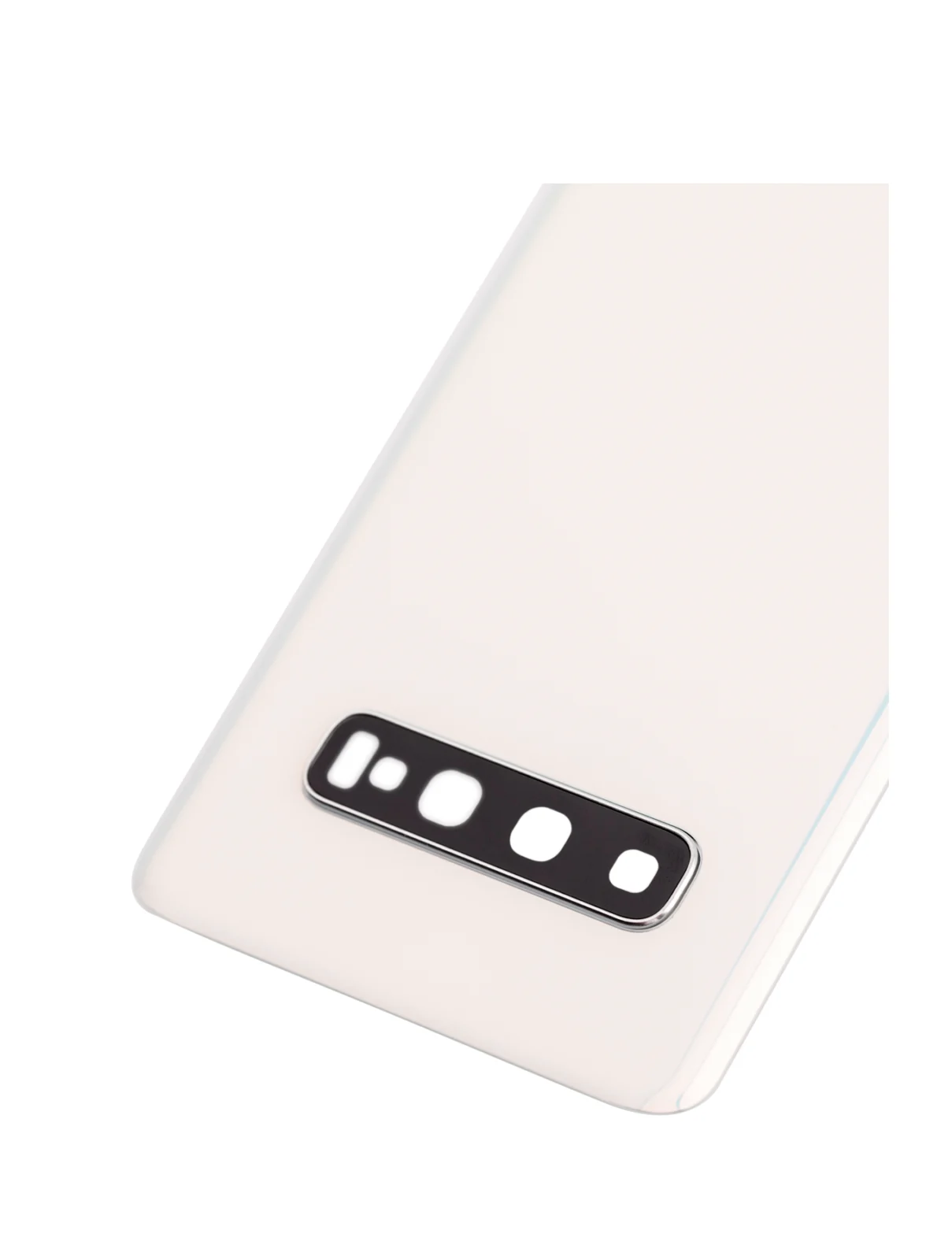 Back Cover Glass With Camera Lens For Samsung Galaxy S10 (No Logo) (Aftermarket Plus) (Prism White)