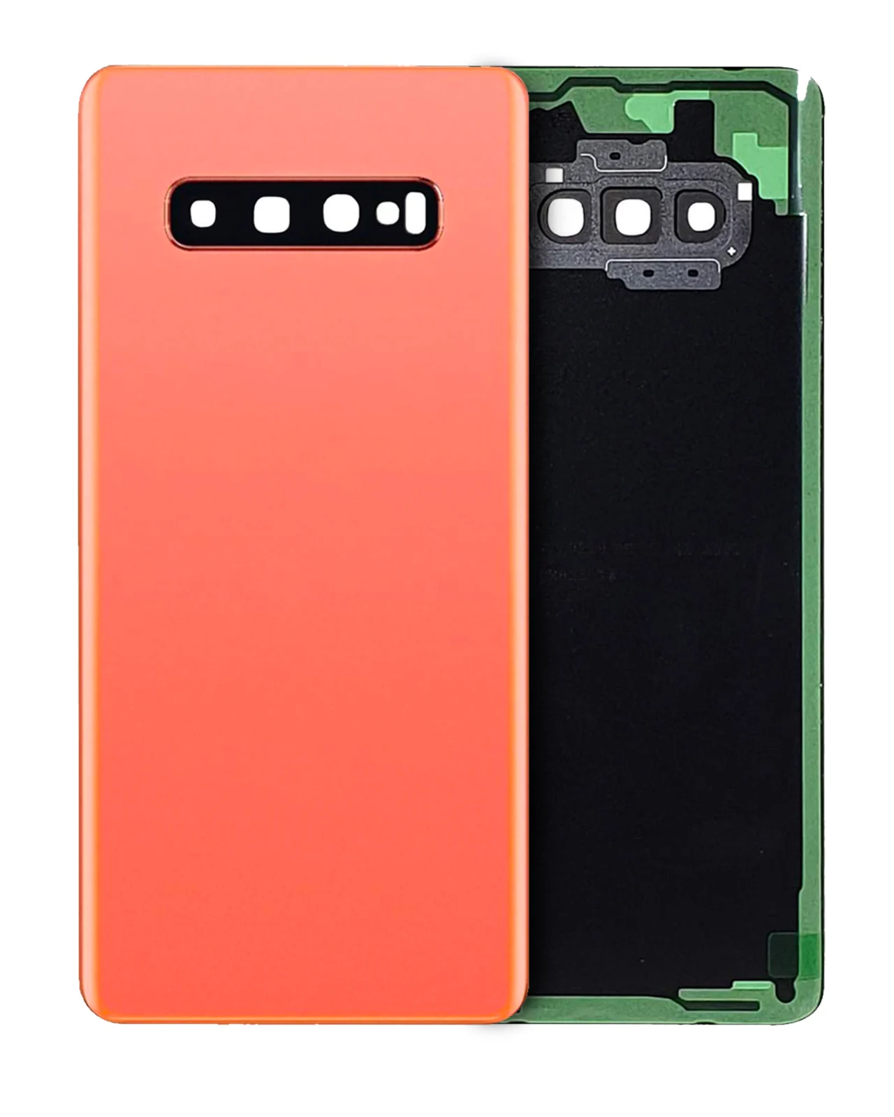 Back Cover Glass With Camera Lens For Samsung Galaxy S10 Plus (No Logo) (Aftermarket Plus) (Flamingo Pink)