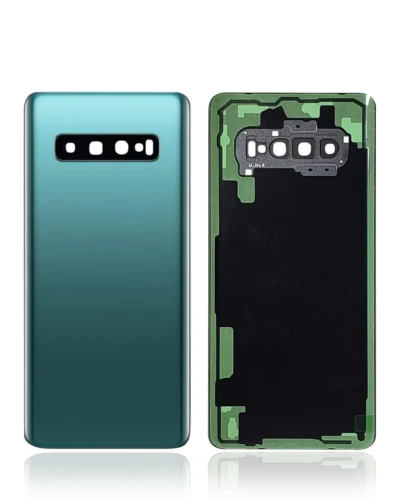 Back Cover Glass With Camera Lens For Samsung Galaxy S10 Plus (No Logo) (Aftermarket Plus) (Prism Green)