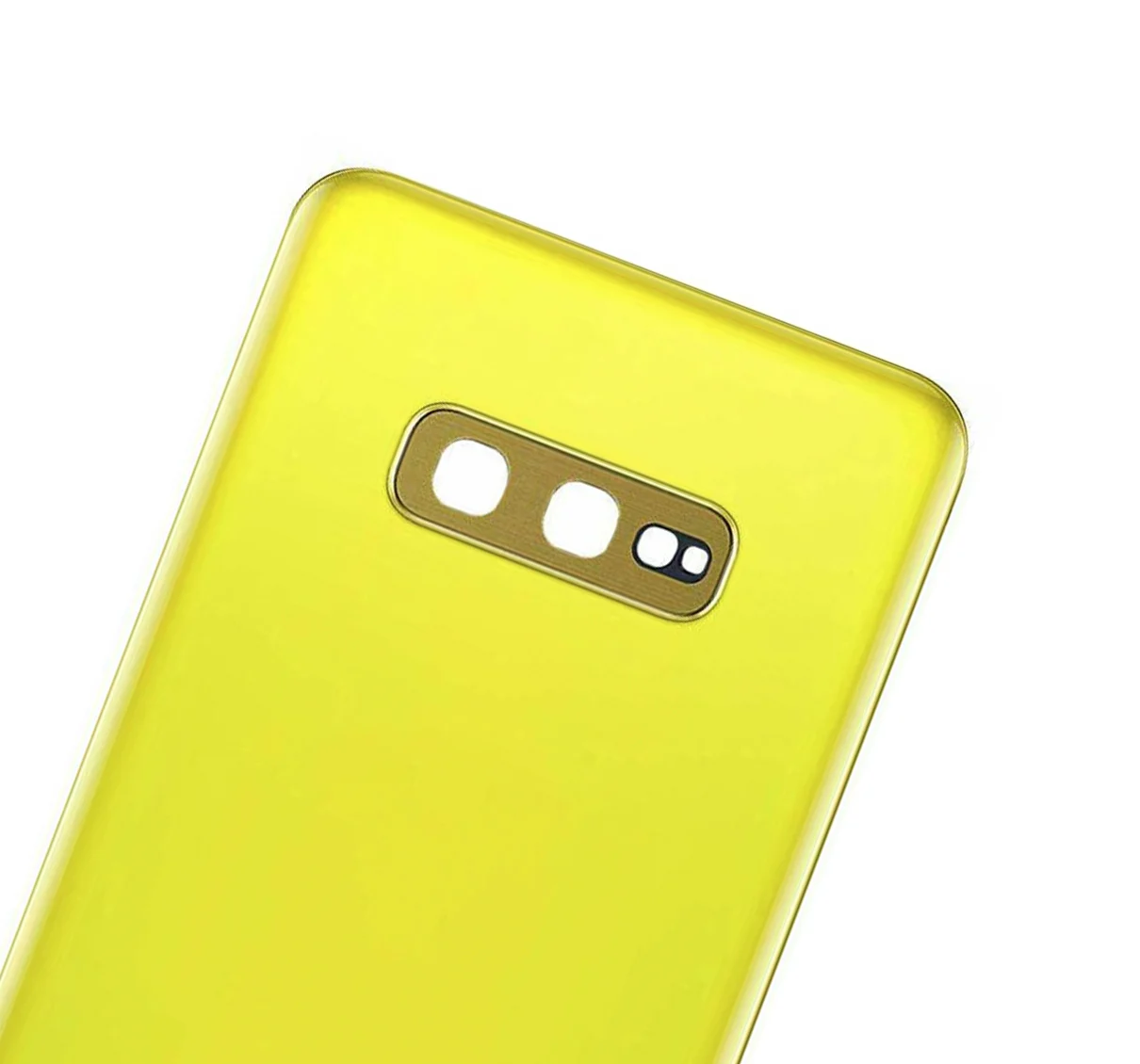Back Cover Glass With Camera Lens For Samsung Galaxy S10e (No Logo) (Aftermarket Plus) (Canary Yellow) - Image 3