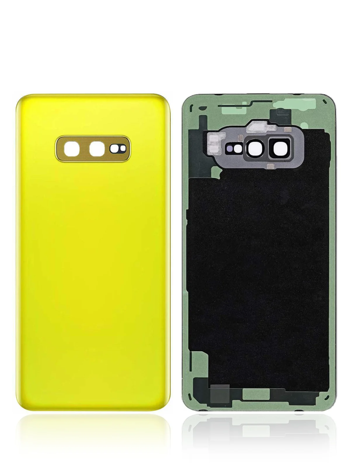Back Cover Glass With Camera Lens For Samsung Galaxy S10e (No Logo) (Aftermarket Plus) (Canary Yellow) - Image 2