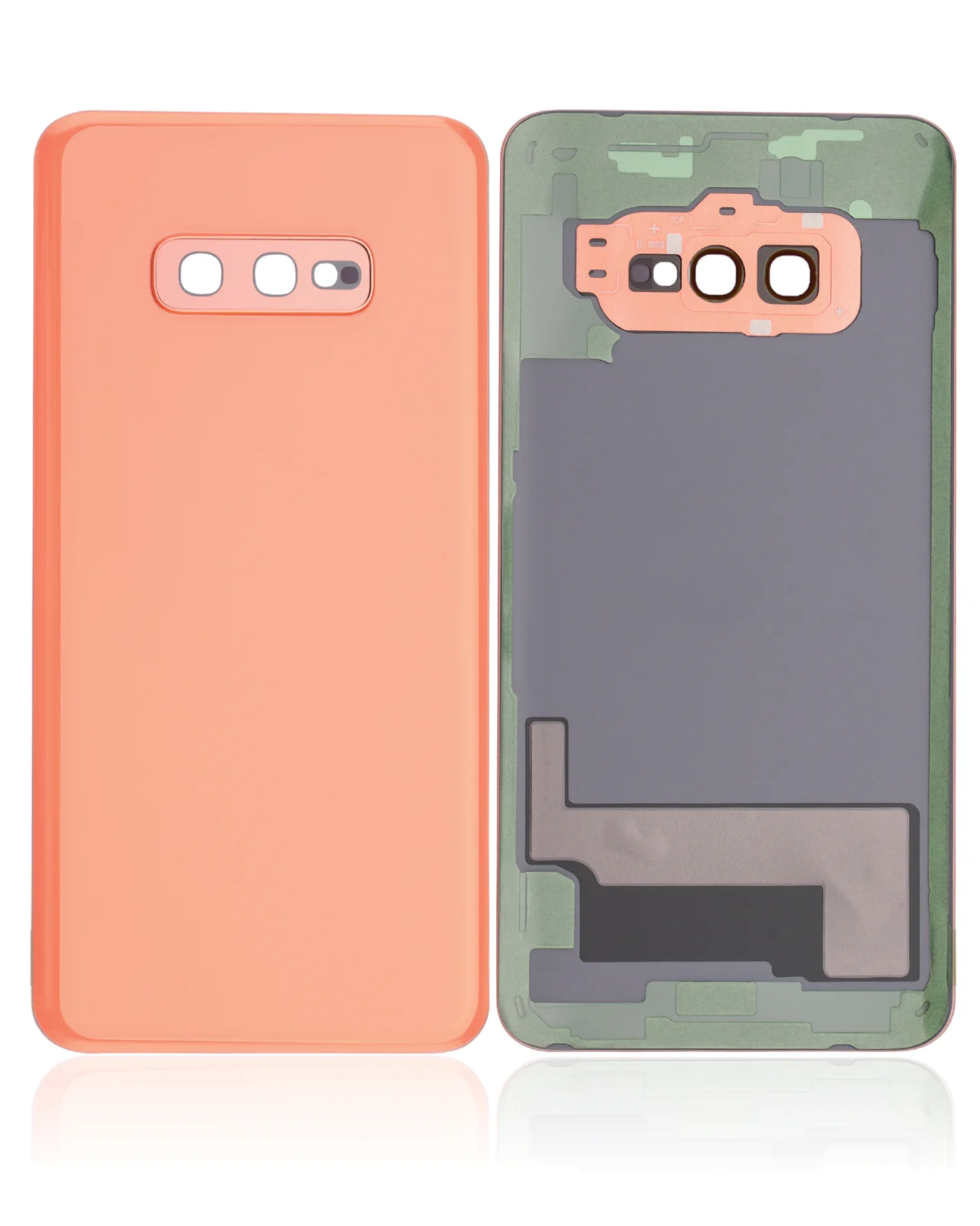 Back Cover Glass With Camera Lens For Samsung Galaxy S10e (No Logo) (Aftermarket Plus) (Flamingo Pink)