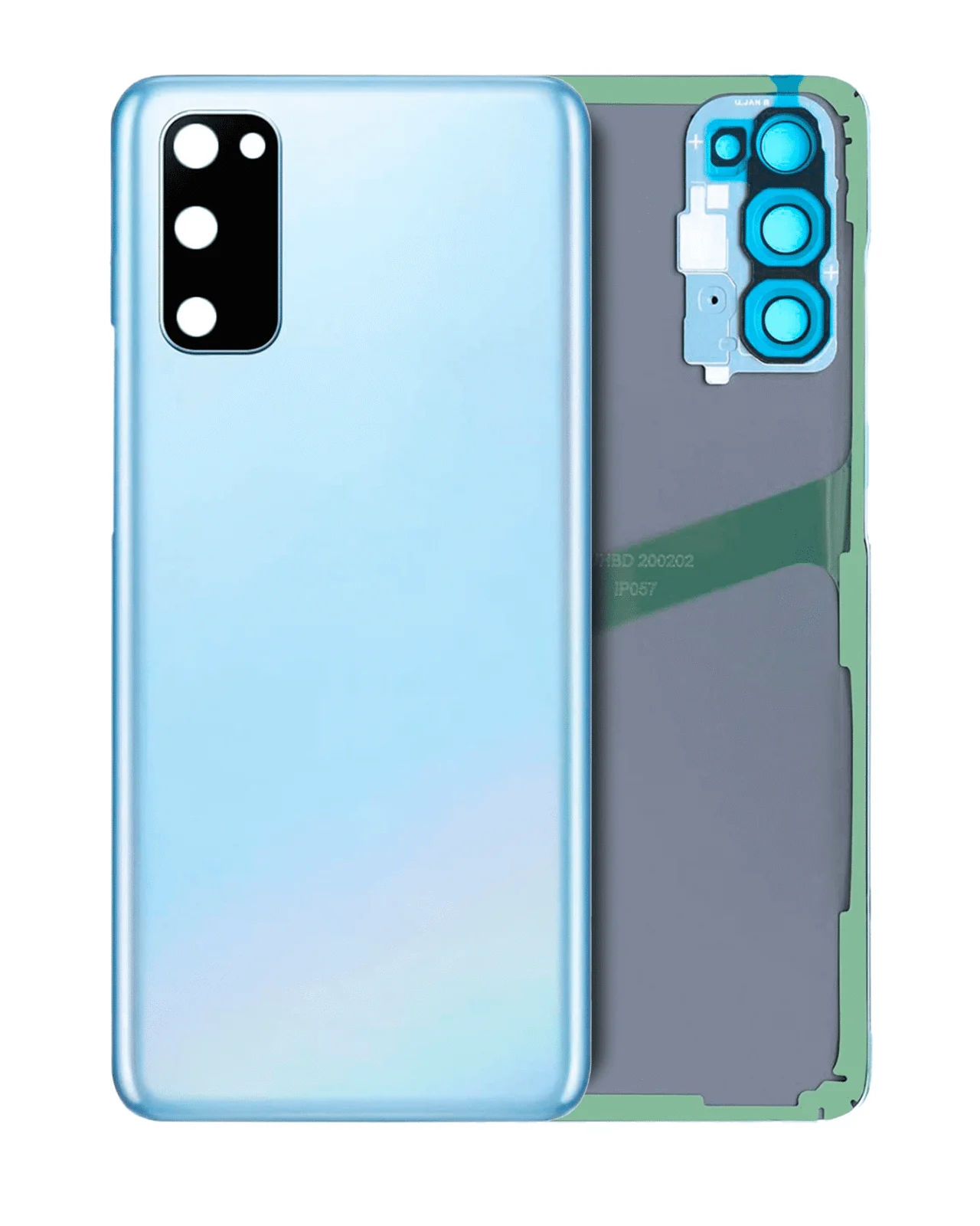 Back Cover Glass With Camera Lens For Samsung Galaxy S20 5G (No Logo) (Aftermarket Plus) (Cloud Blue) - Image 4