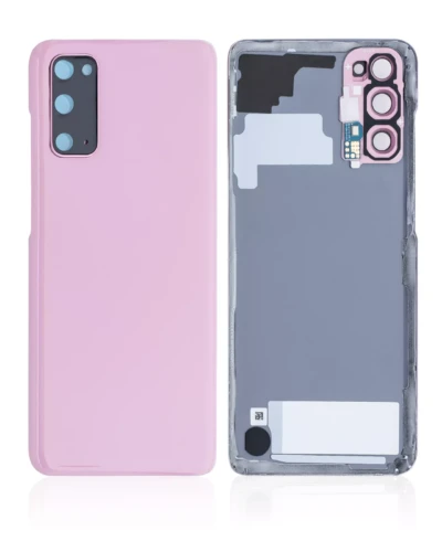 Back Cover Glass With Camera Lens For Samsung Galaxy S20 5G (No Logo) (Aftermarket Plus) (Cloud Pink)