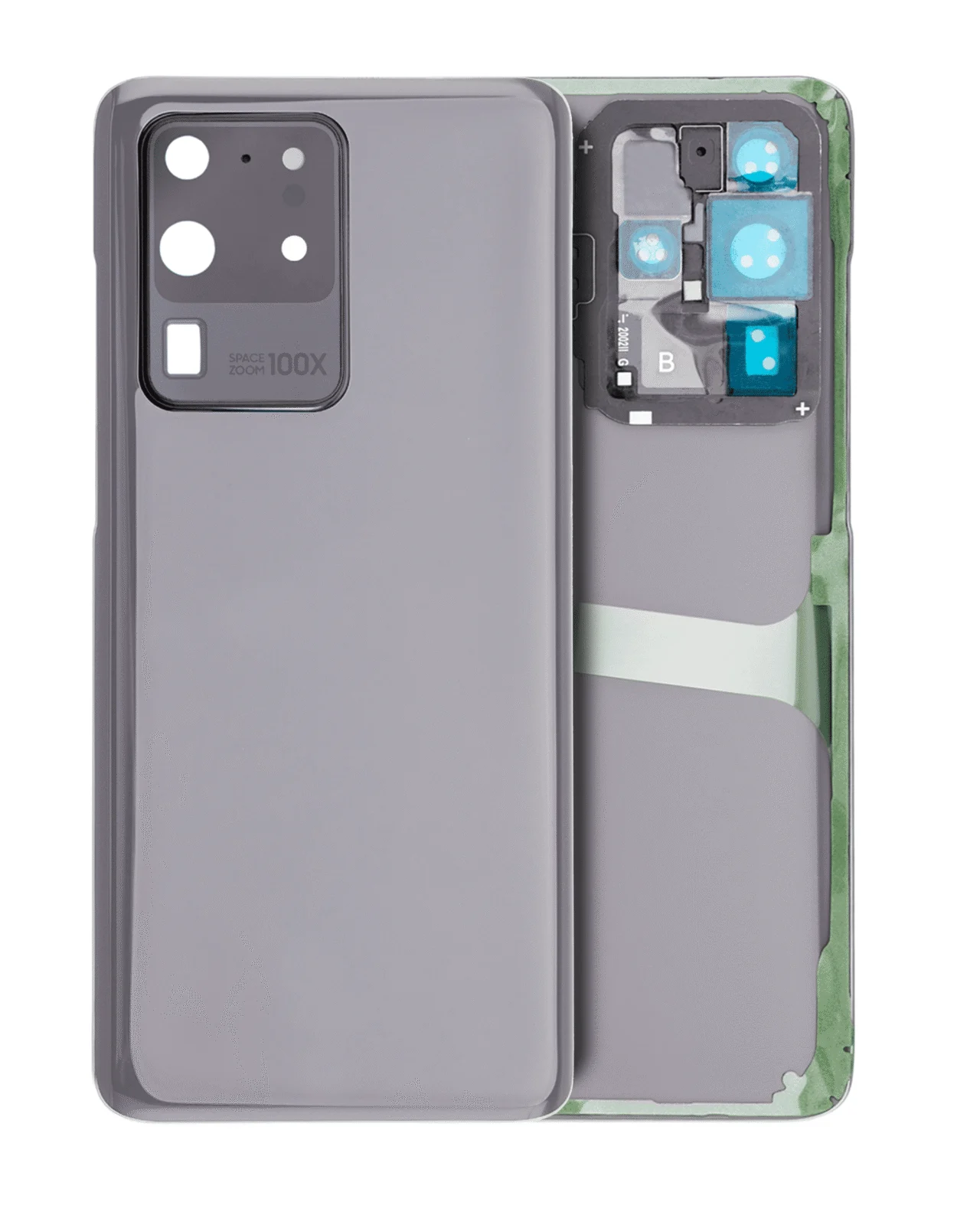 Back Cover Glass With Camera Lens For Samsung Galaxy S20 Ultra 5G (No Logo) (Aftermarket Plus) (Cosmic Gray) - Image 10