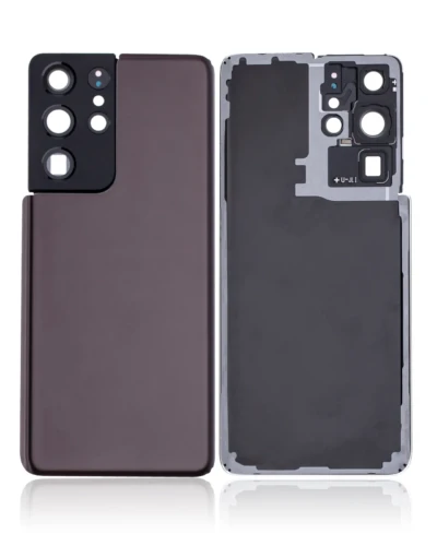 Back Cover Glass With Camera Lens For Samsung Galaxy S21 Ultra (No Logo) (Aftermarket Plus) (Phantom Brown)