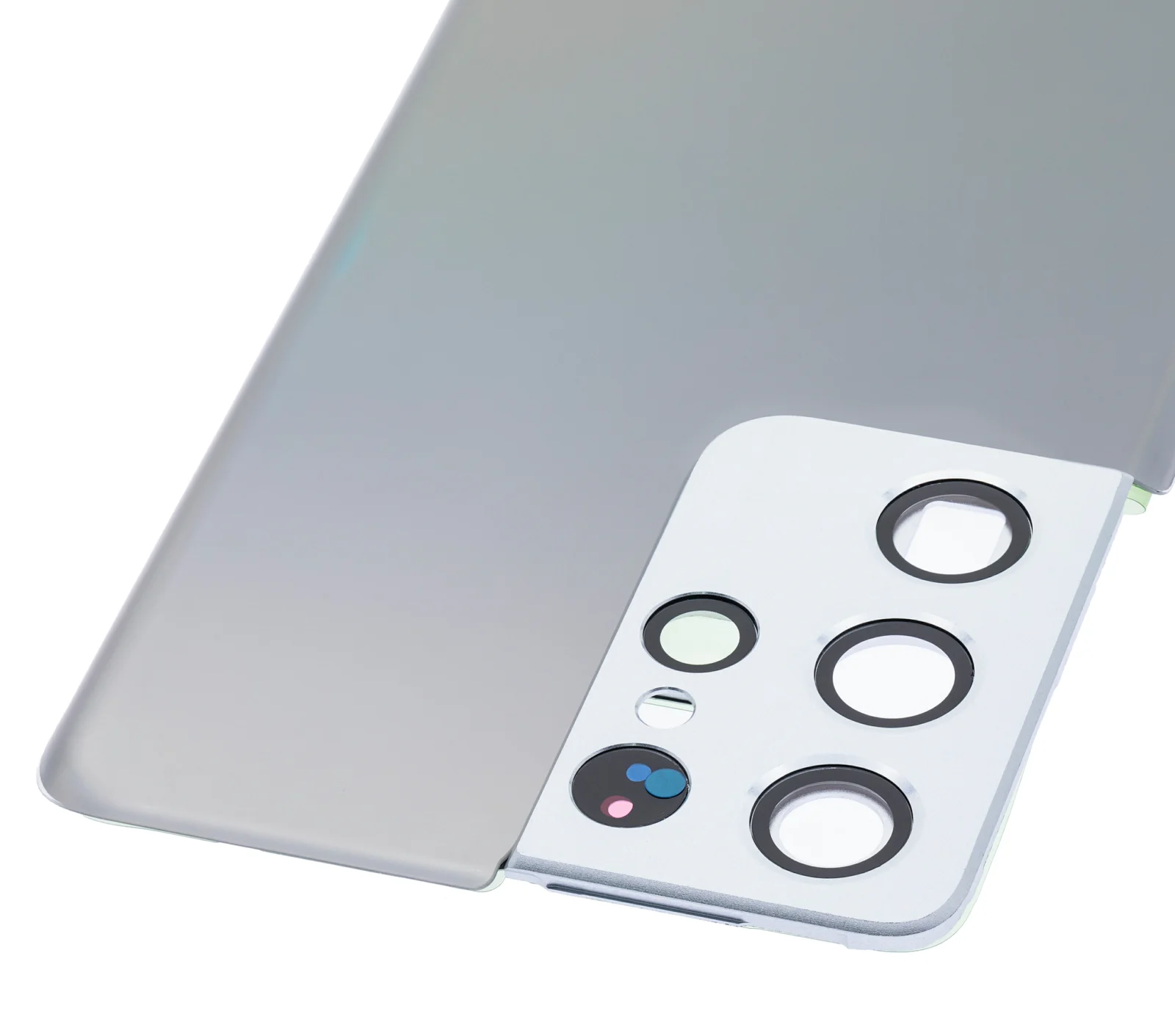 Back Cover Glass With Camera Lens For Samsung Galaxy S21 Ultra (No Logo) (Aftermarket Plus) (Phantom Silver) - Image 9