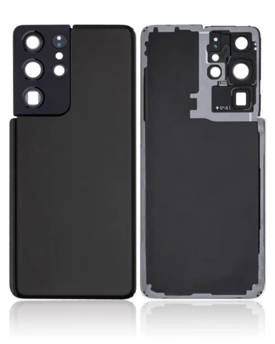 Back Cover Glass With Camera Lens For Samsung Galaxy S21 Ultra (Service Pack) (Phantom Black)