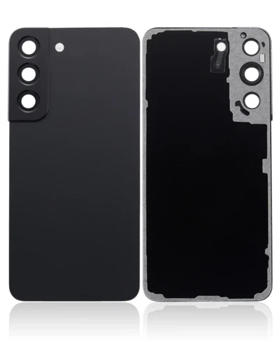 Back Cover Glass With Camera Lens For Samsung Galaxy S22 5G (No Logo) (Aftermarket Plus) (Phantom Black)