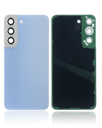 Back Cover Glass With Camera Lens For Samsung Galaxy S22 5G (No Logo) (Aftermarket Plus) (Sky Blue)