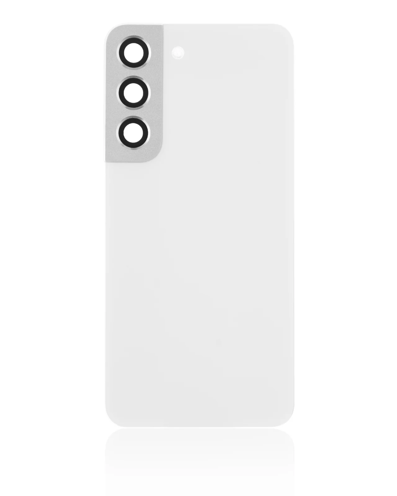 Back Cover Glass With Camera Lens For Samsung Galaxy S22 5G (No Logo) (Aftermarket Plus) (White) - Image 2