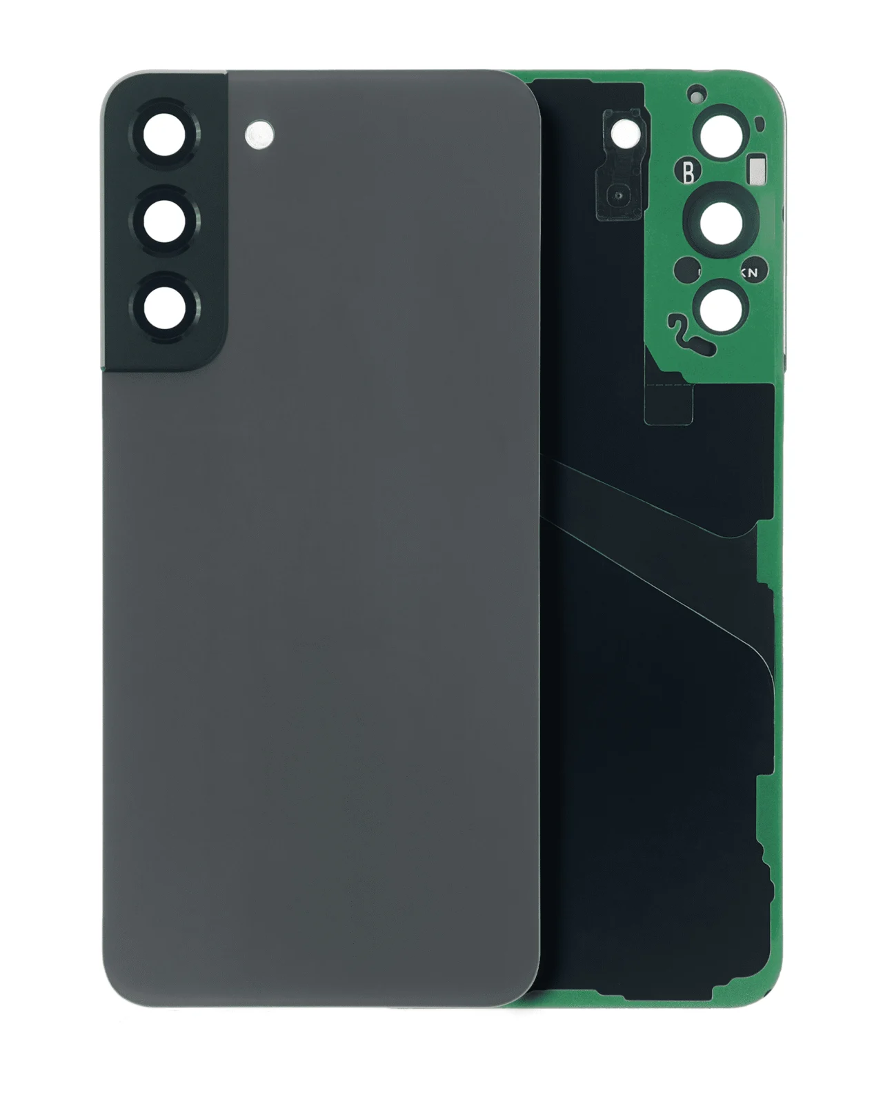 Back Cover Glass With Camera Lens For Samsung Galaxy S22 Plus 5G (No Logo) (Aftermarket Plus) (Graphite) - Image 6