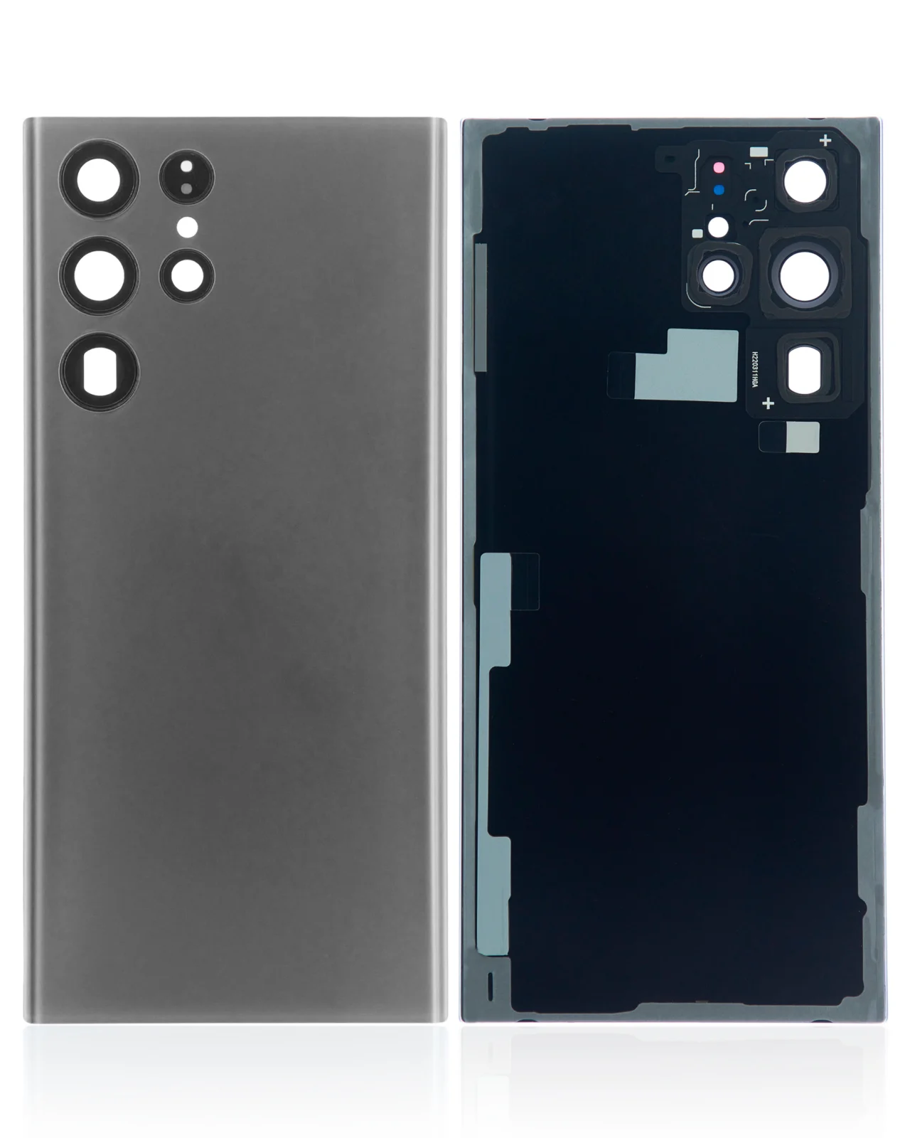 Back Cover Glass With Camera Lens For Samsung Galaxy S22 Ultra 5G (No Logo) (Aftermarket Plus) (Graphite) - Image 4