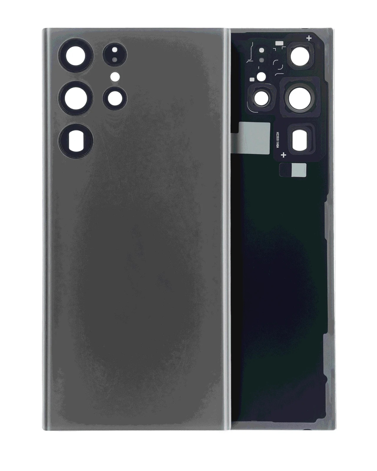 Back Cover Glass With Camera Lens For Samsung Galaxy S22 Ultra 5G (No Logo) (Aftermarket Plus) (Graphite) - Image 6