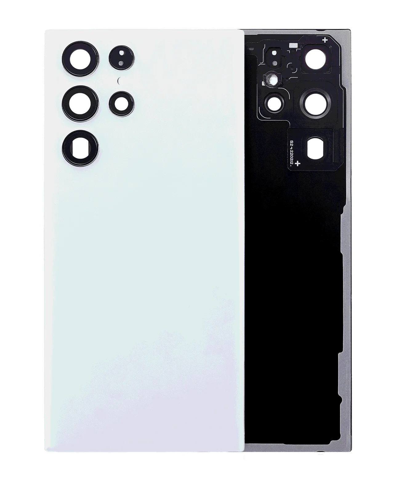 Back Cover Glass With Camera Lens For Samsung Galaxy S22 Ultra 5G (No Logo) (Aftermarket Plus) (White) - Image 6
