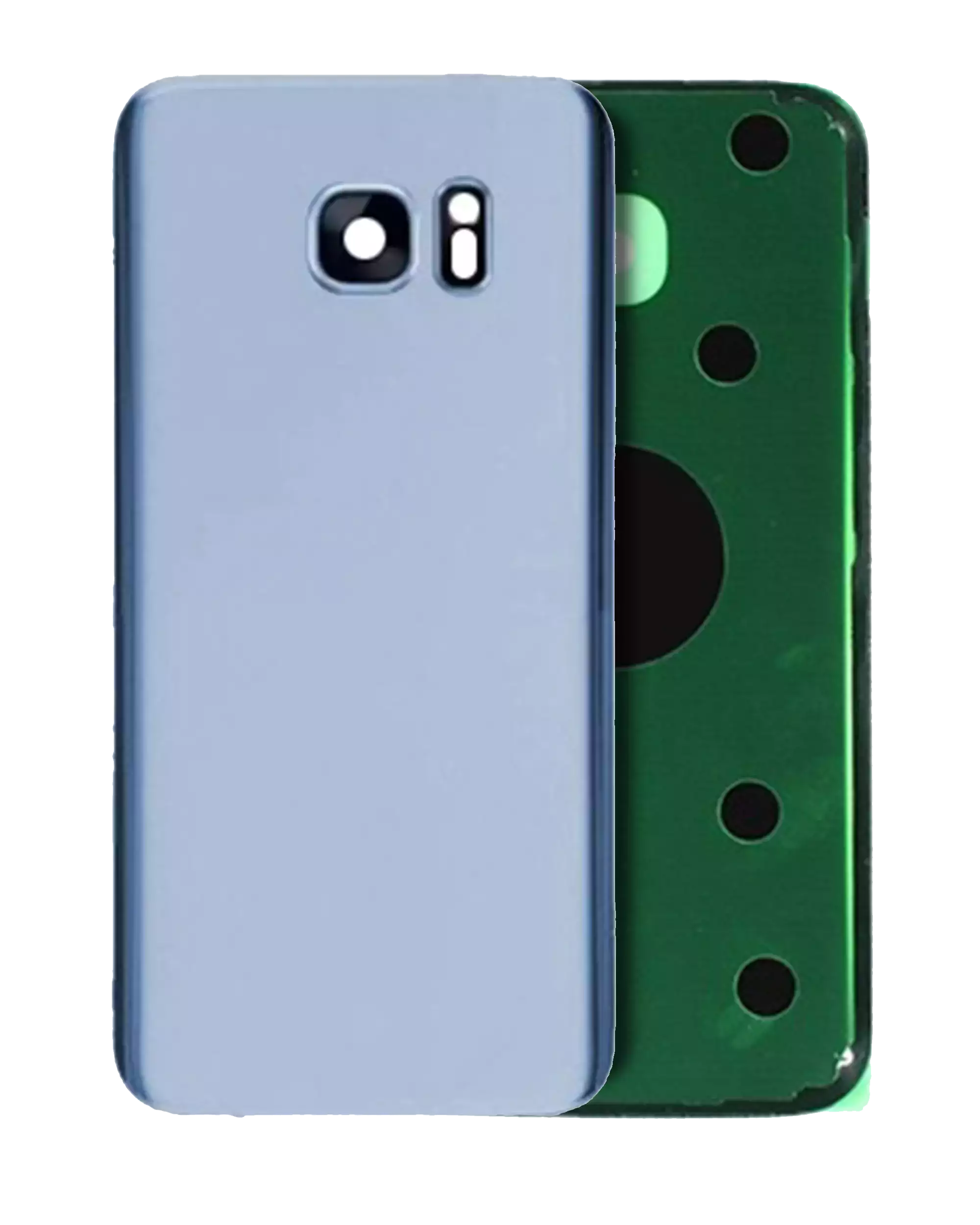 Back Cover Glass With Camera Lens For Samsung Galaxy S7 Edge (No Logo) (Aftermarket Plus) (Coral Blue) - Image 5