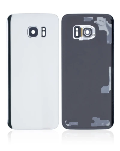 Back Cover Glass With Camera Lens For Samsung Galaxy S7 Edge (No Logo) (Aftermarket Plus) (Silver)