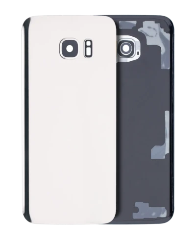 Back Cover Glass With Camera Lens For Samsung Galaxy S7 Edge (No Logo) (Aftermarket Plus) (White)