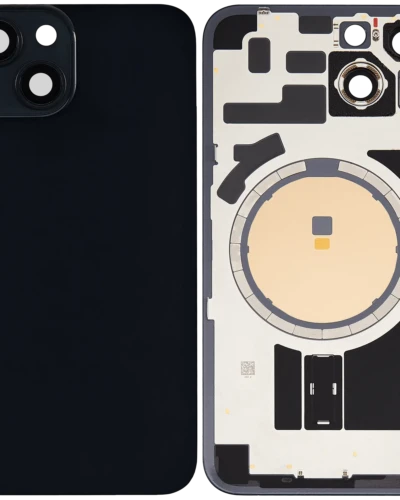 Back Glass w/ MagSafe Magnet For iPhone 14 (Aftermarket) (Midnight) (No Logo)