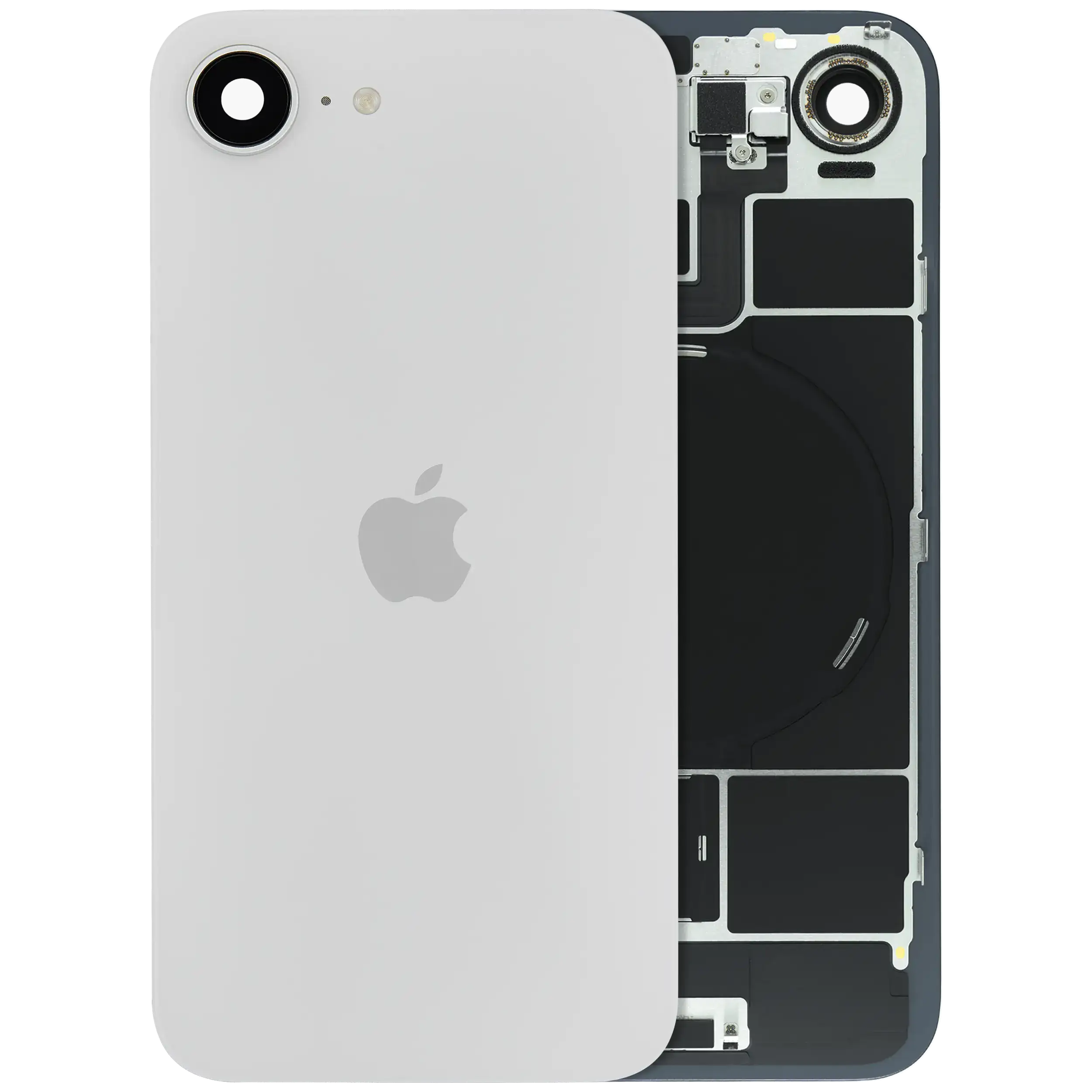 Back Glass w/ MagSafe Magnet & NFC & Flashlight Flex Compatible For iPhone 17e (Genuine OEM) (White) - Image 5
