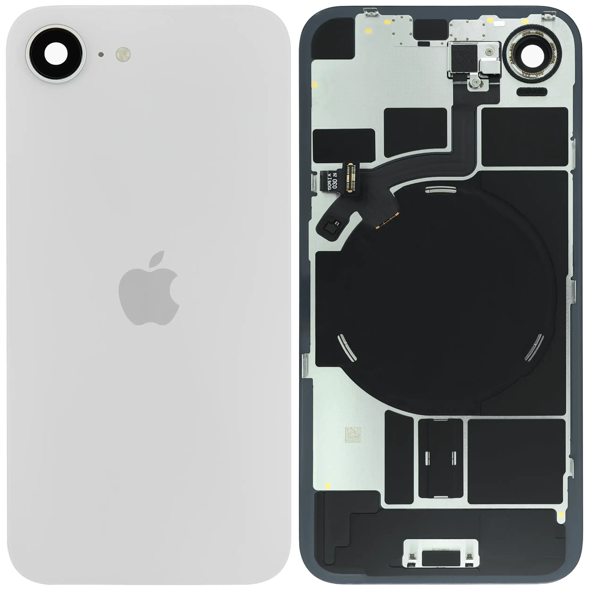 Back Glass w/ MagSafe Magnet & NFC & Flashlight Flex Compatible For iPhone 17e (Genuine OEM) (White) - Image 2