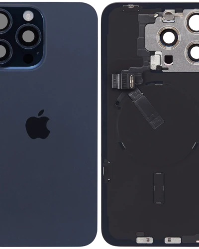 Back Glass w/ MagSafe Magnet & NFC & Flashlight Flex For IPhone 15 Pro Max (Service Pack) (Blue Titanium)