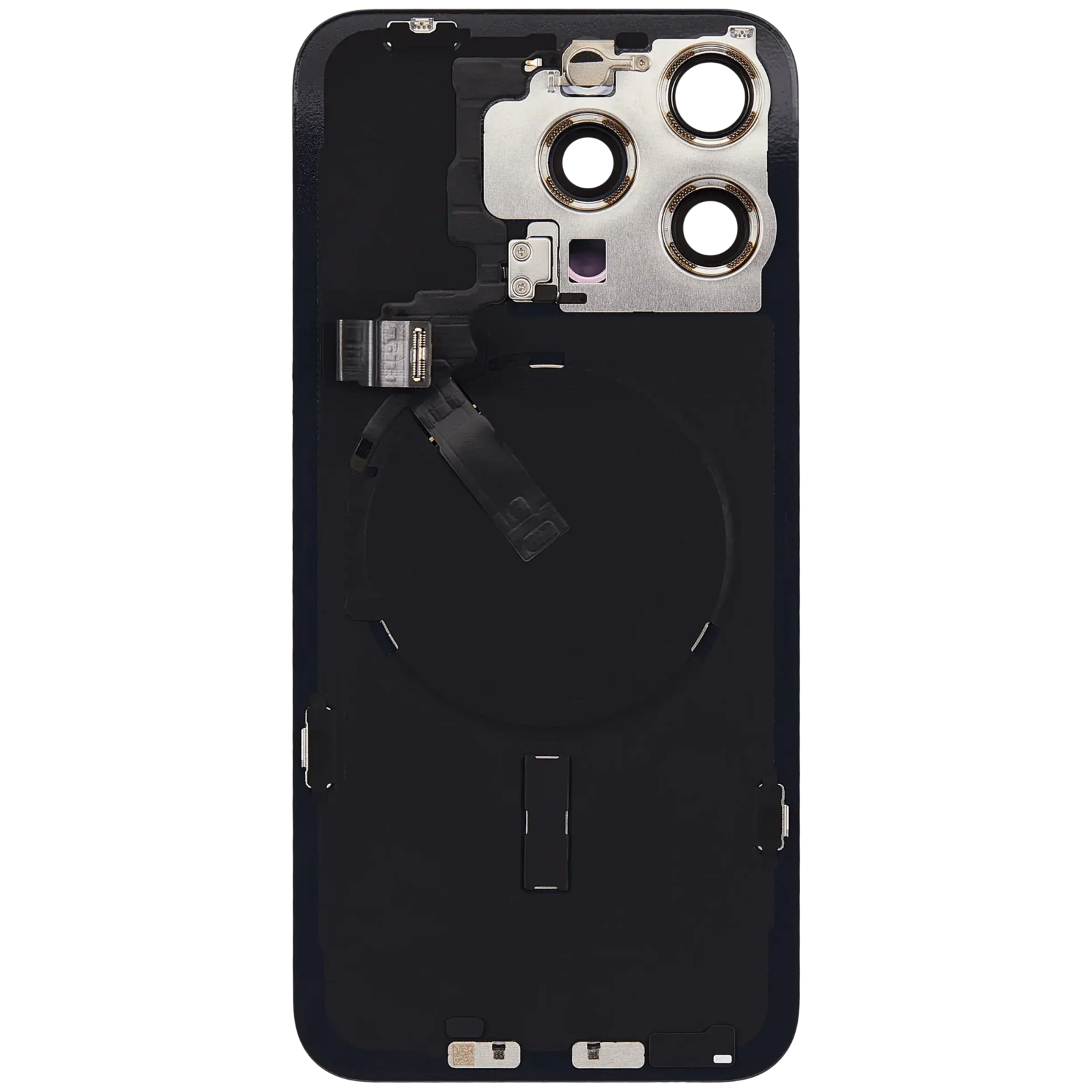 Back Glass w/ MagSafe Magnet & NFC & Flashlight Flex For IPhone 15 Pro Max (Service Pack) (White Titanium) - Image 4