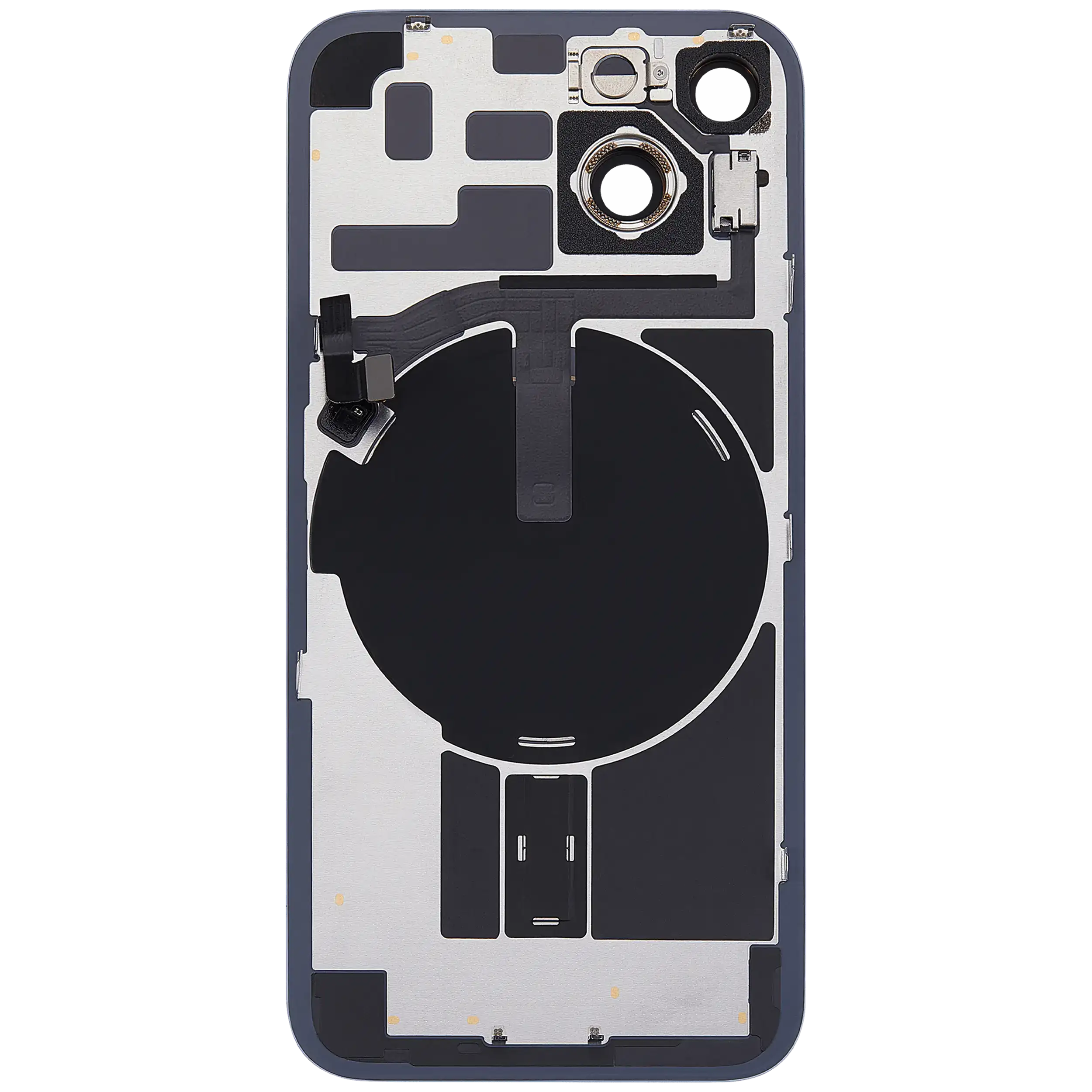 Back Glass w/ MagSafe Magnet & NFC & Flashlight Flex For iPhone 14 (Aftermarket) (No Logo) (Blue) - Image 4