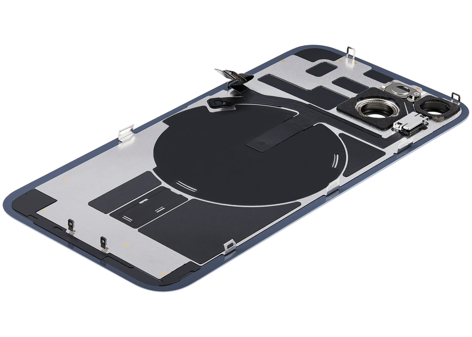Back Glass w/ MagSafe Magnet & NFC & Flashlight Flex For iPhone 14 (Aftermarket) (No Logo) (Blue) - Image 6