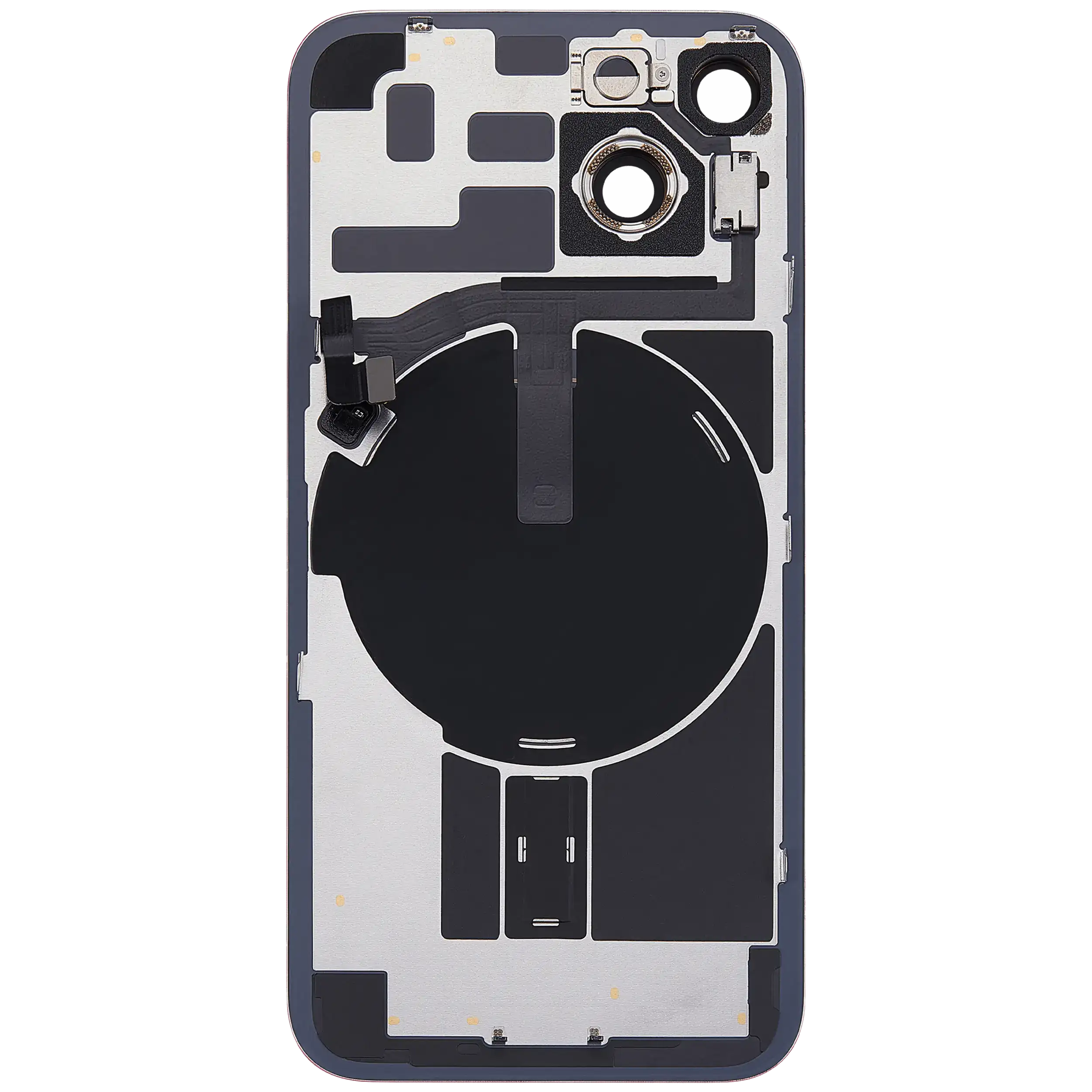 Back Glass w/ MagSafe Magnet & NFC & Flashlight Flex For iPhone 14 (Aftermarket) (No Logo) (Red) - Image 4