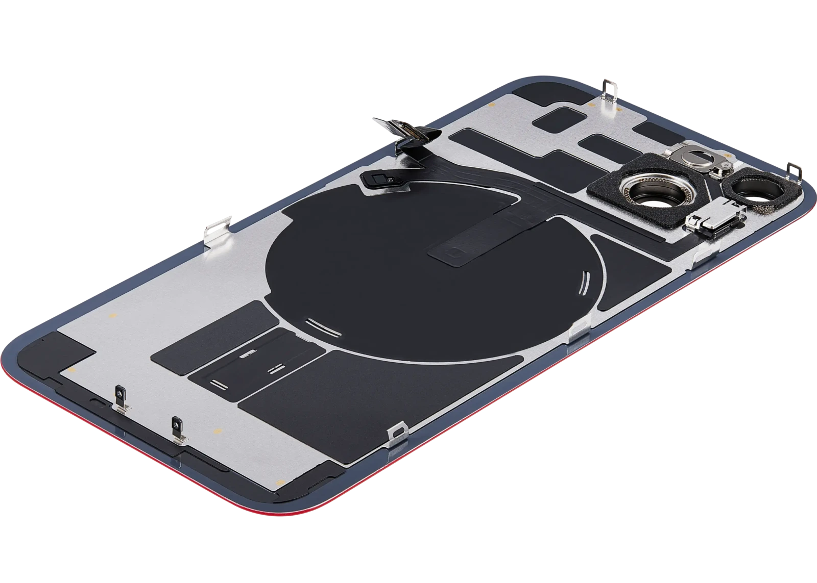 Back Glass w/ MagSafe Magnet & NFC & Flashlight Flex For iPhone 14 (Aftermarket) (No Logo) (Red) - Image 6