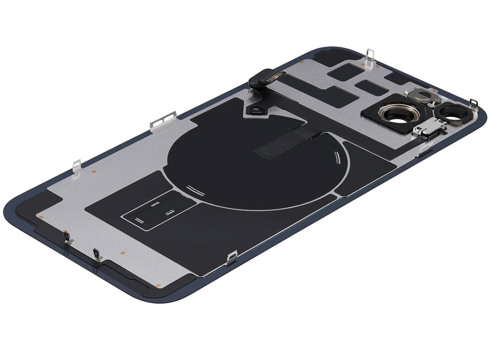 Back Glass w/ MagSafe Magnet & NFC & Flashlight Flex For iPhone 14 Plus (Service Pack) (Midnight) - Image 5