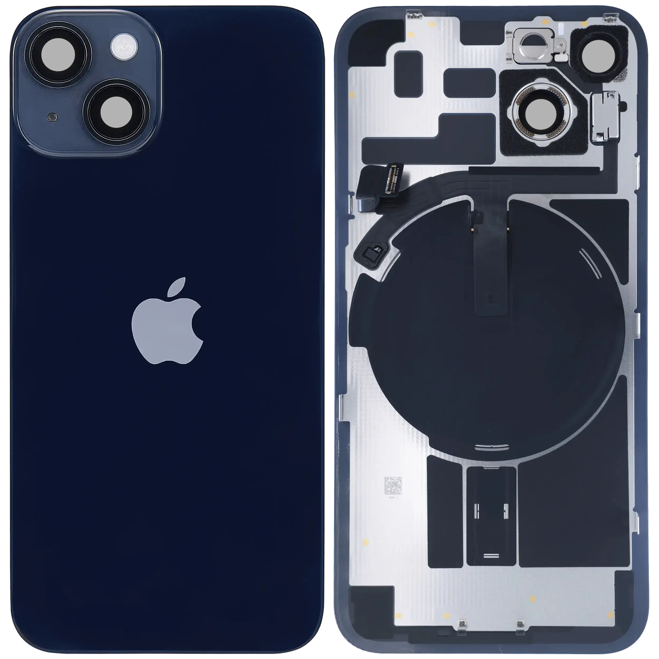 Back Glass w/ MagSafe Magnet & NFC & Flashlight Flex For iPhone 14 (Service Pack) (Midnight)
