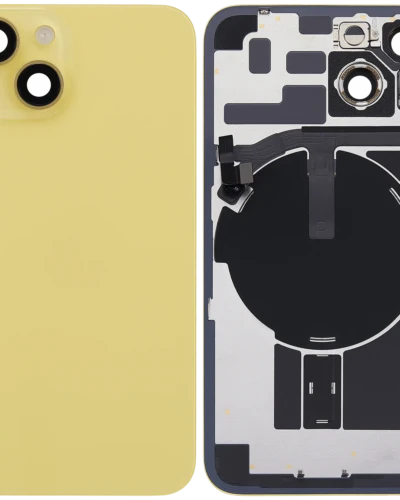 Back Glass w/ MagSafe Magnet & NFC & Flashlight Flex For iPhone 14 (Used OEM Pull: Grade A) (Yellow)