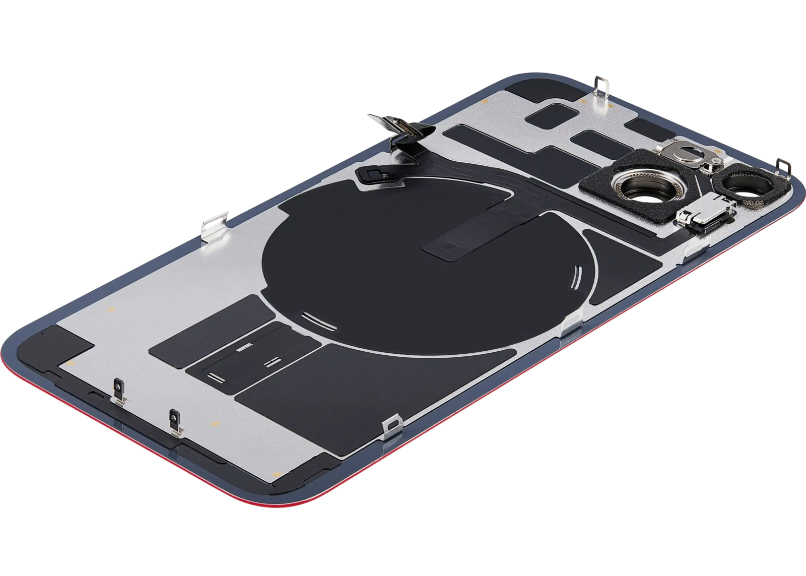 Back Glass w/ MagSafe Magnet & NFC & Flashlight Flex For iPhone 14 (Used OEM Pull: Grade B) (Red) - Image 6