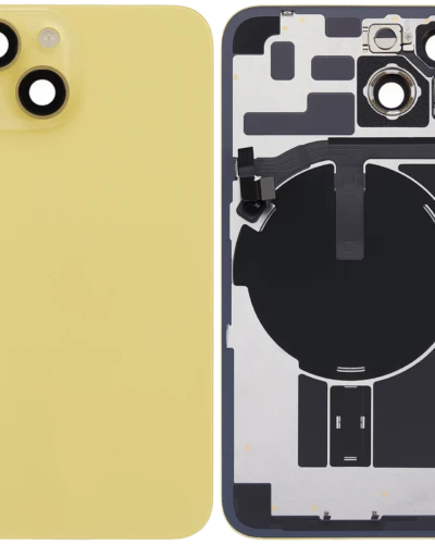Back Glass w/ MagSafe Magnet & NFC & Flashlight Flex For iPhone 14 (Used OEM Pull: Grade C) (Yellow)