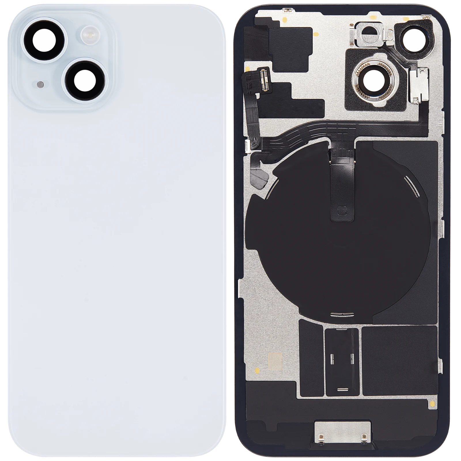 Back Glass w/ MagSafe Magnet & NFC & Flashlight Flex For iPhone 15 (No Logo) (Aftermarket) (Blue) - Image 6