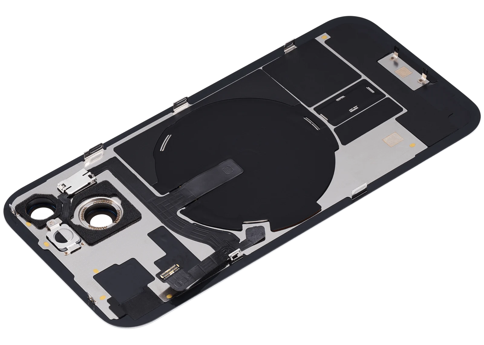 Back Glass w/ MagSafe Magnet & NFC & Flashlight Flex For iPhone 15 (No Logo) (Aftermarket) (Yellow) - Image 6