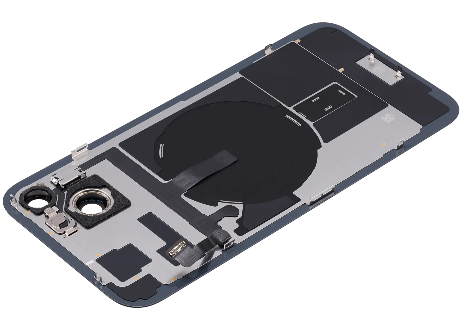 Back Glass w/ MagSafe Magnet & NFC & Flashlight Flex For iPhone 15 Plus (Service Pack) (Black) - Image 5