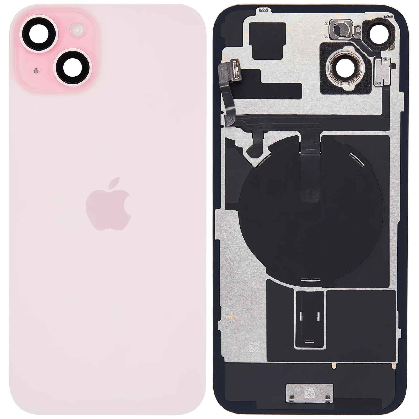 Back Glass w/ MagSafe Magnet & NFC & Flashlight Flex For iPhone 15 Plus (Service Pack) (Pink)