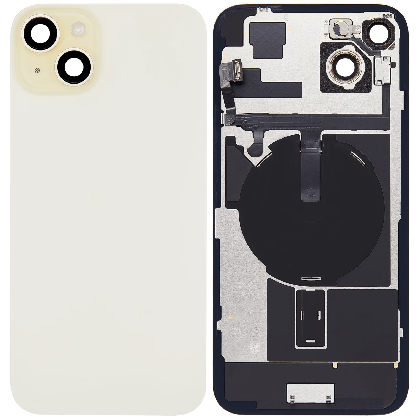 Back Glass w/ MagSafe Magnet & NFC & Flashlight Flex For iPhone 15 Plus (Used OEM Pull: Grade A) (Yellow)