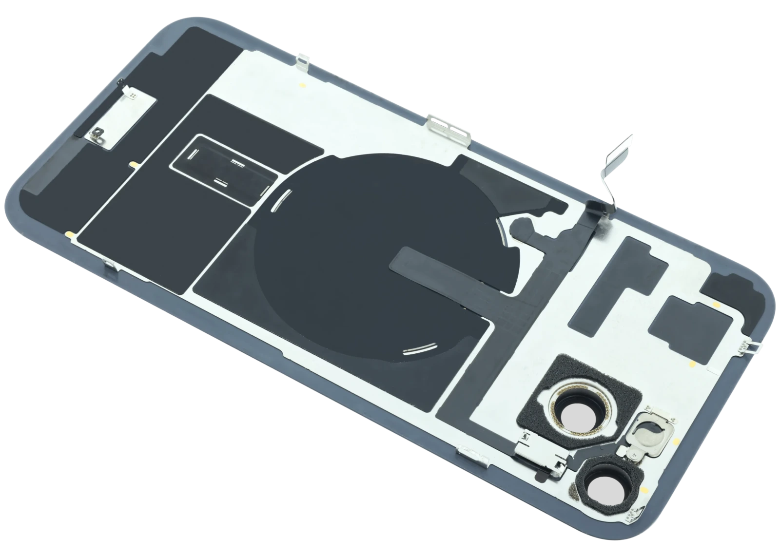 Back Glass w/ MagSafe Magnet & NFC & Flashlight Flex For iPhone 15 Plus (Used OEM Pull: Grade C) (Black) - Image 6