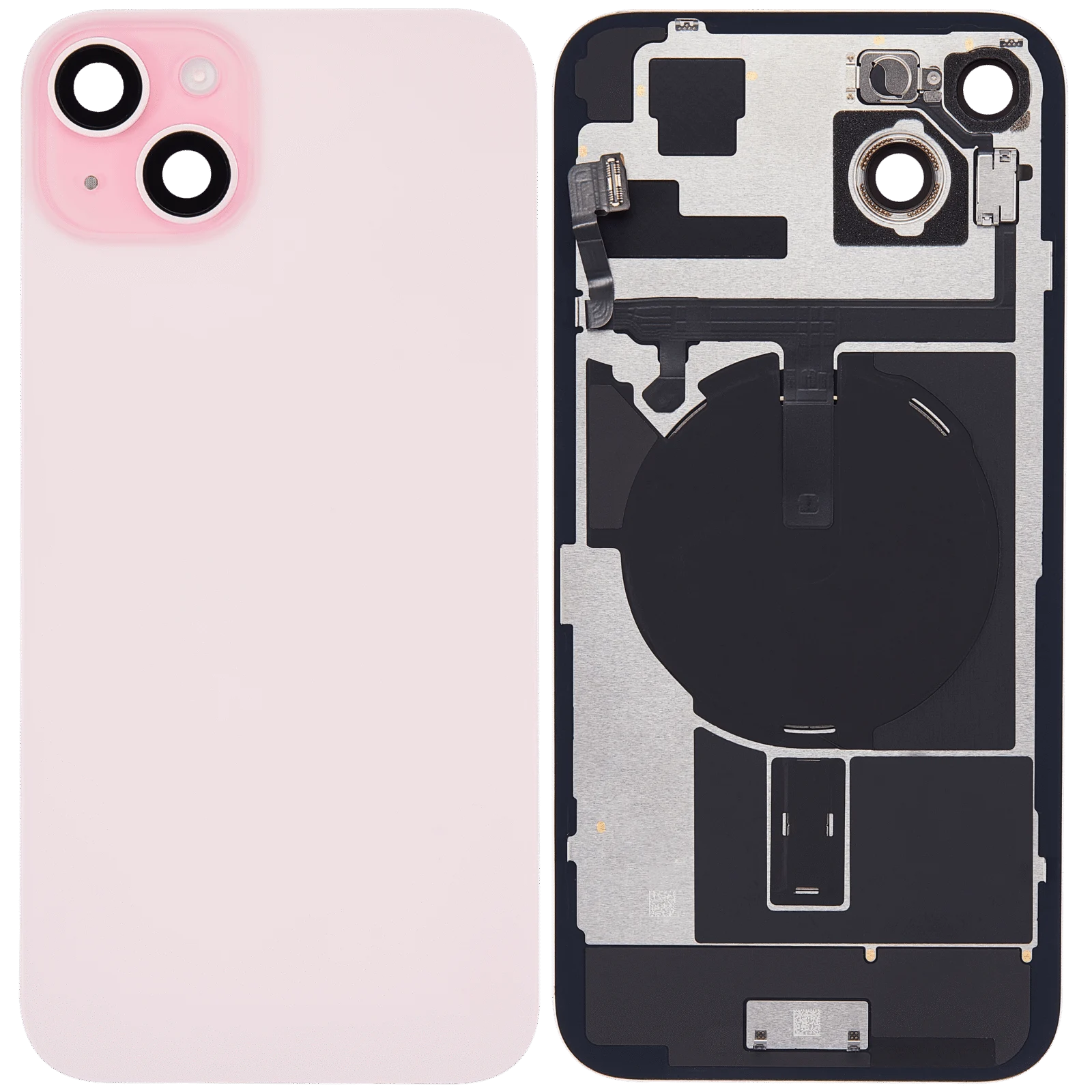 Back Glass w/ MagSafe Magnet & NFC & Flashlight Flex For iPhone 15 Plus (Used OEM Pull: Grade C) (Pink)