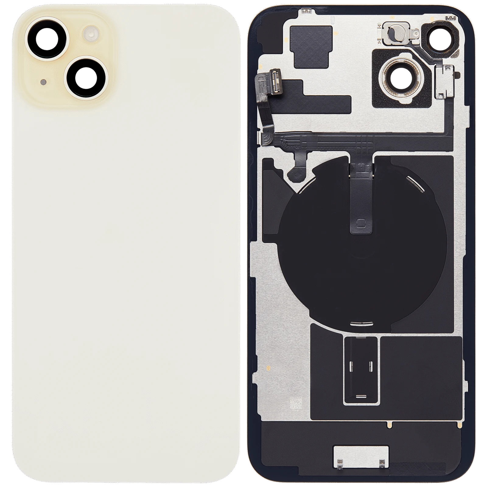 Back Glass w/ MagSafe Magnet & NFC & Flashlight Flex For iPhone 15 Plus (Used OEM Pull: Grade C) (Yellow)