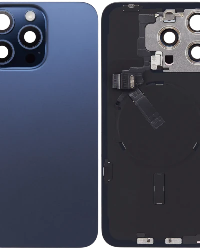 Back Glass w/ MagSafe Magnet & NFC & Flashlight Flex For iPhone 15 Pro Max (Used OEM Pull: Grade B) (Blue Titanium)