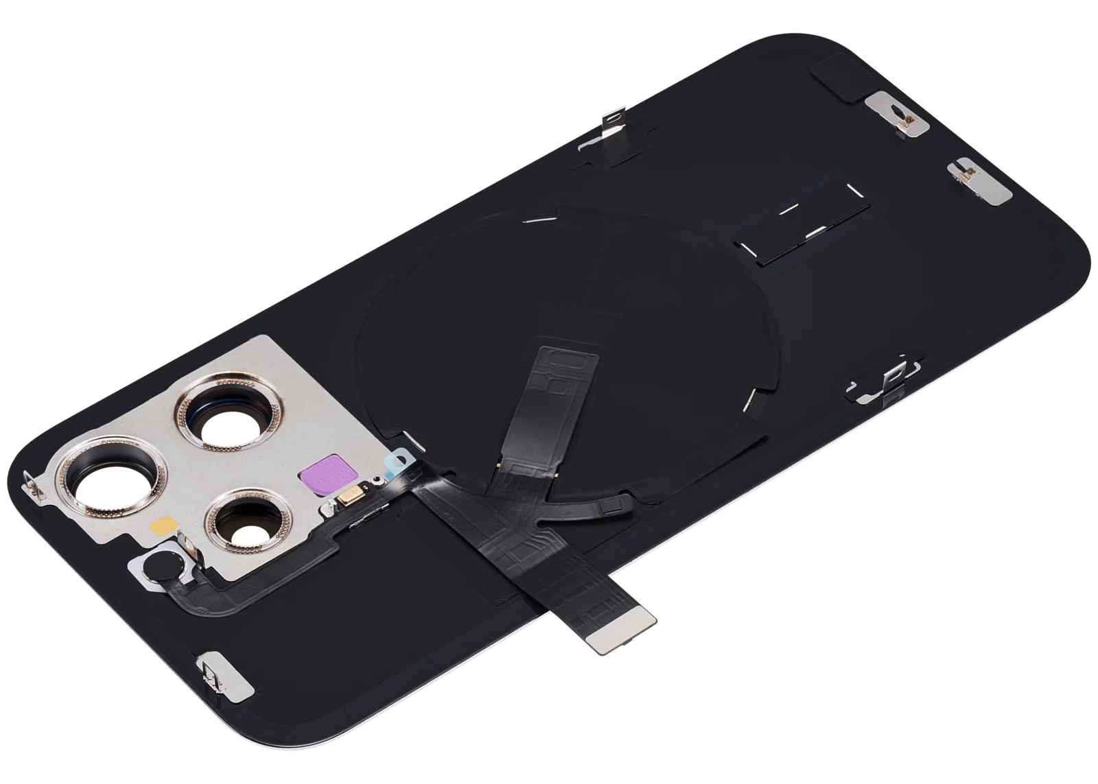 Back Glass w/ MagSafe Magnet & NFC & Flashlight Flex For iPhone 15 Pro (No Logo) (Aftermarket) (Natural Titanium) - Image 6