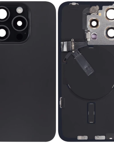 Back Glass w/ MagSafe Magnet & NFC & Flashlight Flex For iPhone 15 Pro (Used OEM Pull: Grade A) (Black Titanium)
