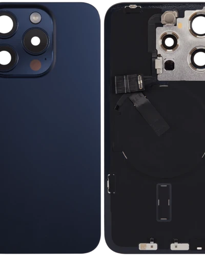 Back Glass w/ MagSafe Magnet & NFC & Flashlight Flex For iPhone 15 Pro (Used OEM Pull: Grade A) (Blue Titanium)