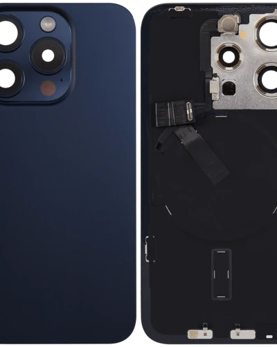 Back Glass w/ MagSafe Magnet & NFC & Flashlight Flex For iPhone 15 Pro (Used OEM Pull: Grade B) (Blue Titanium)